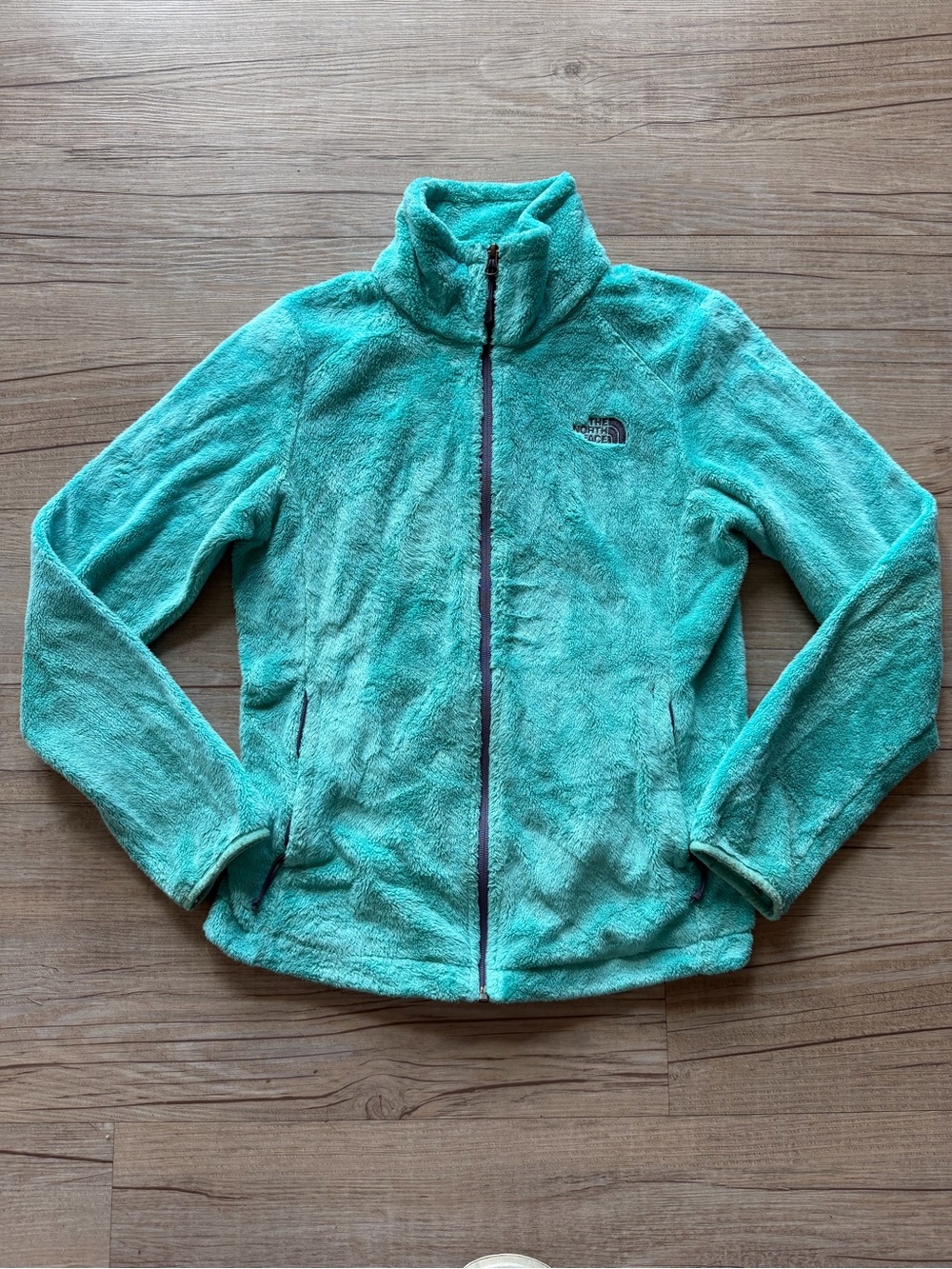 The North Face Women’s Small Teal Full-Zip Fuzzy Jacket